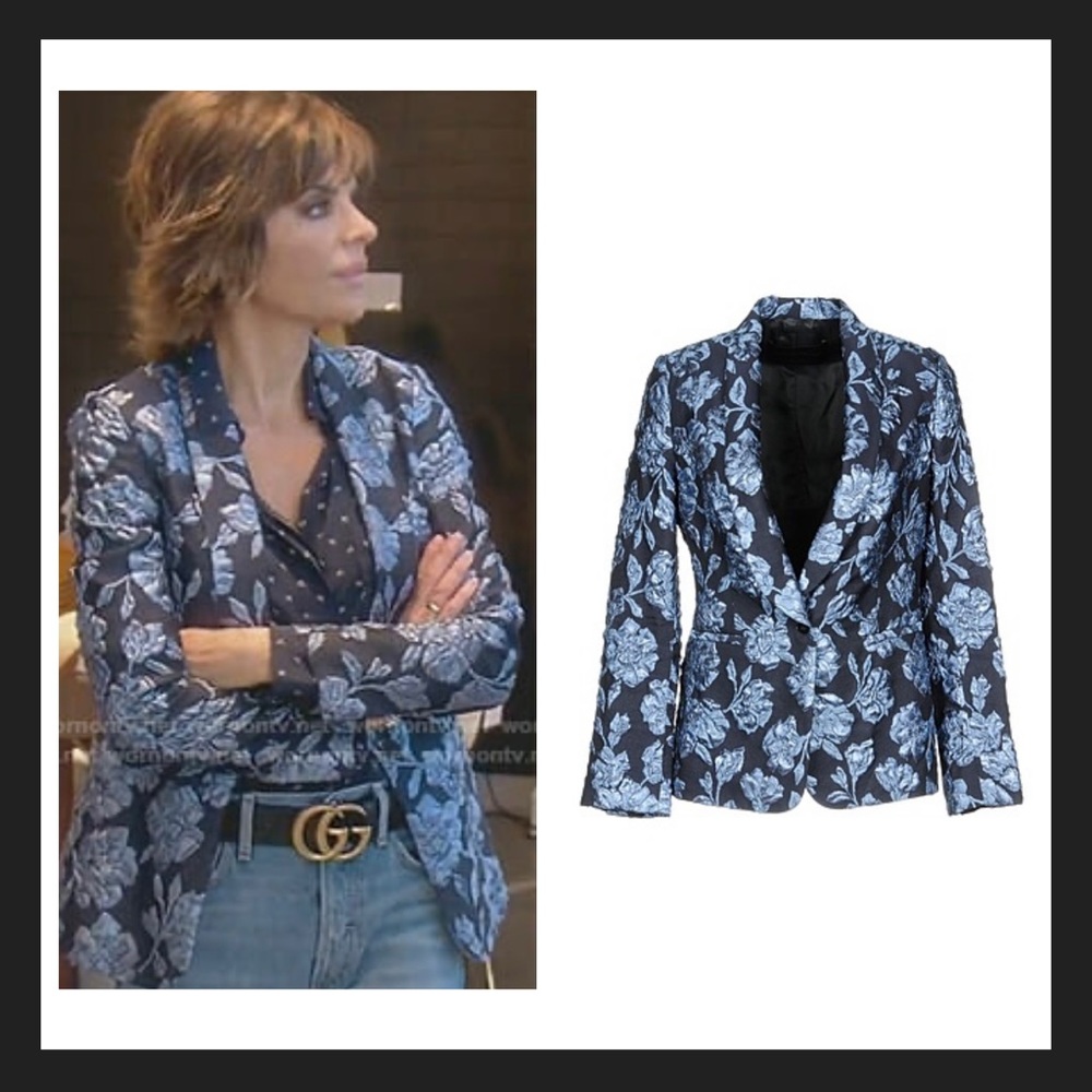 Christian Pellizzari Floral Metallic Shimmery Threaded Blazer